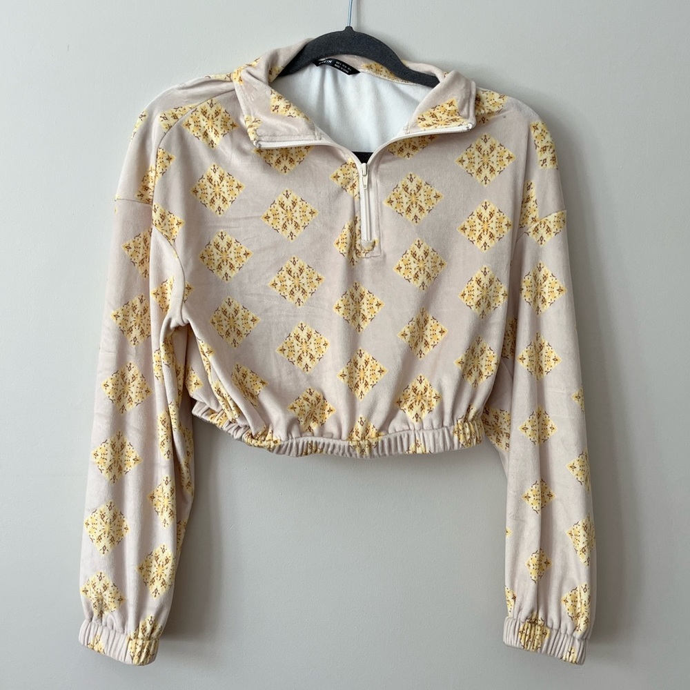 70s style 3/4 zip collared jacket